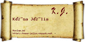 Kása Júlia névjegykártya